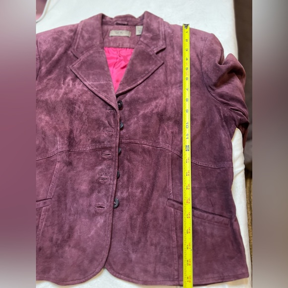 Women's Vintage I.E. Petite Mauve 100% Leather Jacket Size PXL (US 12-14) - Picture 11 of 16